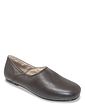 Fleece Lined Leather Grecian Slipper with Leather Sole
