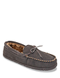 Dr Keller Wide Fit Suede Slipper With Faux Fur Lining - Brown