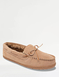 Dr Keller Wide Fit Suede Slipper With Faux Fur Lining - Tan