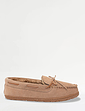 Dr Keller Wide Fit Suede Slipper With Faux Fur Lining - Tan