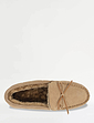 Dr Keller Wide Fit Suede Slipper With Faux Fur Lining - Tan