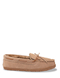 Dr Keller Wide Fit Suede Slipper With Faux Fur Lining - Tan