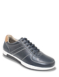 Pegasus Leather Lace Wide Fit Trainer - Navy