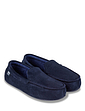 Totes Suedette Moccasin Slipper with Driving Sole - Navy