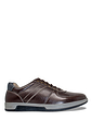 Pegasus Leather Wide Fit Lace Trainer - Brown