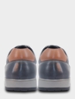 Pegasus Leather Wide Fit Lace Trainer - Navy
