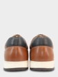 Pegasus Leather Wide Fit Lace Trainer - Tan