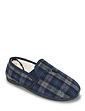Padders Wide G Fit Slip On Slipper With Sherpa Lining - Navy
