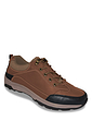 Mens Catesby Leather Lace Walking Shoe With Contrast Trim - Coffee