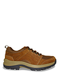 Mens Catesby Leather Lace Walking Shoe With Mesh Panels - Brown
