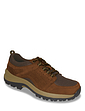 Mens Catesby Leather Lace Walking Shoe With Mesh Panels - Coffee