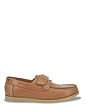 Pegasus Wide Fit Leather Touch Fasten Boat Shoe - Tan