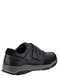 Hush Puppies Wide Fit Leather Twin Touch Fasten Shoe Fabian - Black