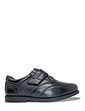 Pegasus Wide Fit Leather Touch Fasten Comfort Shoes - Black