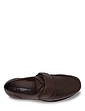 Pegasus Leather Wide Fit Touch Fasten Moccasin Shoes - Brown