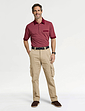 Pegasus Tailored Collar Cotton Polo With Chest Pocket - Burgundy