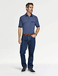 Pegasus Tailored Collar Cotton Polo With Chest Pocket - Navy