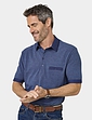 Pegasus Tailored Collar Cotton Polo With Chest Pocket - Navy