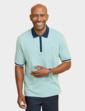 Pegasus 2 Pack Cotton Zip Neck Pique Polo - Navy/Mint