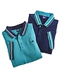 Pegasus 2 Pack Cotton Knitted Pique Polo with Tipping - Navy