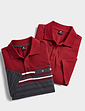 Pegasus 2 Pack Stripe and Plain Pique Polo - Red