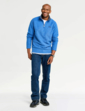 Weird Fish Quarter Zip Grid Fleece Top - Blue