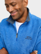 Weird Fish Quarter Zip Grid Fleece Top - Blue