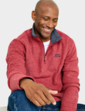 Weird Fish Quarter Zip Grid Fleece Top - Red