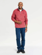 Weird Fish Quarter Zip Grid Fleece Top - Red