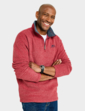 Weird Fish Quarter Zip Grid Fleece Top - Red