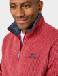 Weird Fish Quarter Zip Grid Fleece Top - Red