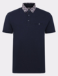 Printed Collar Lizard King Polo Shirt - Navy