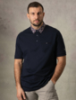 Printed Collar Lizard King Polo Shirt - Navy