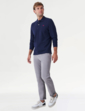 Crew Clothing Long Sleeve Pique Polo - Blue