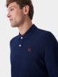 Crew Clothing Long Sleeve Pique Polo - Blue