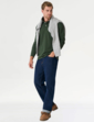 Crew Clothing Long Sleeve Pique Polo - Forest Green
