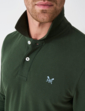 Crew Clothing Long Sleeve Pique Polo - Forest Green