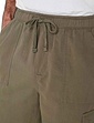 Pegasus Pull On Cotton Cargo Three Quarter Trouser Khaki
