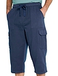 Pegasus Pull On Cotton Cargo Three Quarter Trouser Navy