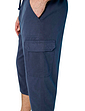 Pegasus Pull On Cotton Cargo Three Quarter Trouser Navy