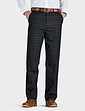 Pegasus Check Trouser With Hidden Stretch Waist - Charcoal