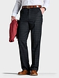 Pegasus Check Trouser With Hidden Stretch Waist - Charcoal