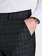 Pegasus Check Trouser With Hidden Stretch Waist - Charcoal