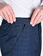 Pegasus Check Trouser With Hidden Stretch Waist - Navy