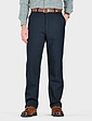 Pegasus Fleece Lined Formal Trouser With Stretch Waist - Black