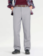 Pegasus Fleece Lined Formal Trouser With Stretch Waist - Grey
