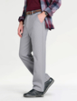 Pegasus Fleece Lined Formal Trouser With Stretch Waist - Grey