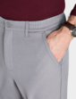 Pegasus Fleece Lined Formal Trouser With Stretch Waist - Grey