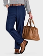 Pegasus Fleece Lined Formal Trouser With Stretch Waist - Navy