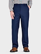 Pegasus Fleece Lined Formal Trouser With Stretch Waist - Navy